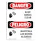 Signmission OSHA Sign, Keep Hands Clear Bilingual, 10in X 7in Rigid Plastic, 7" W, 10" L, Bilingual Spanish OS-DS-P-710-VS-1391 - alternate 1